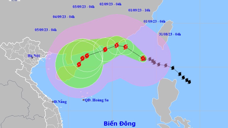 Bão số 3 giật trên cấp 17, di chuyển theo hướng Tây Tây Bắc